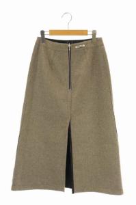 AURALEE フェイクレザー リバーシブル スカート ロング タイト ブラウンベージュ 黒 ブラック