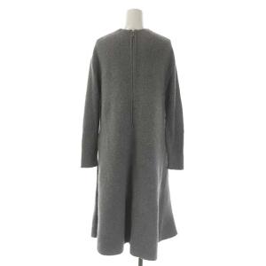 ADORE トリコラパンニットワンピース ロング 長袖 フレア ボトルネック アンゴラ混 38 グレー