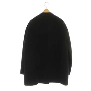 23区 vingt-trois ダブルクロスベロア Vカラーコート アウター ミドル丈 38 黒 ブラック