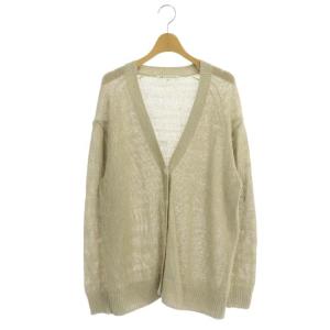 vingt-trois 22SS 洗える リネンシルクリリヤーン カーディガン ニット 長袖 Vネック 38 ライトグレージュ