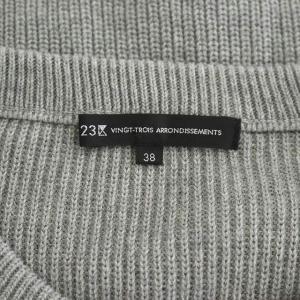 23区 vingt-trois 22AW コットンカシミヤ ニット ベスト プルオーバー サイドボタン 38 グレー