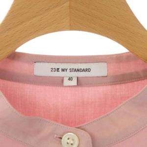 23区 MY STANDARD 21AW CANCLINI バンドカラー シャツ 長袖 40 ピンク