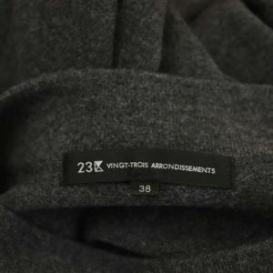 23区 vingt-trois サスティナブルウール ニットワンピース コクーン ロング 長袖 38 ダークグレー