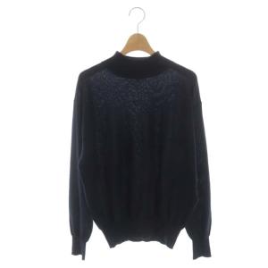 vingt-trois CASHMERE SILK カシミヤシルク ハイネックニット セーター プルオーバー 長袖 38 紺