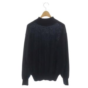 23区 vingt-trois CASHMERE SILK カシミヤシルク ハイネックニット セーター プルオーバー 長袖 38 紺