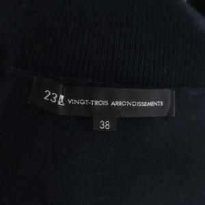 23区 vingt-trois ウールシルク ビッグシルエットニット セーター プルオーバー タートルネック 長袖 薄手 38 紺