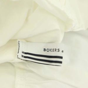BORDERS at BALCONY SHIRT GATHERD TEEペプラムチュニックトップス カットソー クルーネック 半袖 ロゴ刺繍 ギャザー 38 白