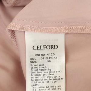 CELFORD 21AW ドビーシフォンワンピース 長袖 ロング フレア タック 36 ライトピンク
