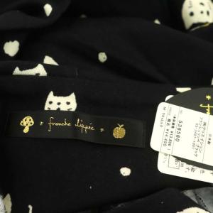 franche lippée ブラック black 猫 パーカー ジップアップ 総柄 フード コットン M 黒 白 ? ブラック ホワイト イエロー