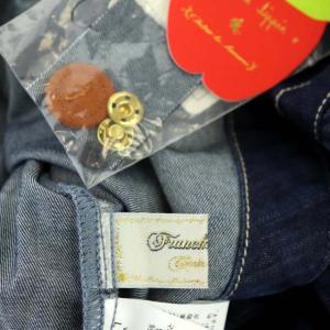 franche lippée デニム フリル ブラウス チュニック 長袖 プルオーバー フリル コットン混 M 紺 ネイビー