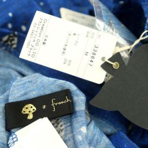 franche lippée ブラック black 海 フリル カットソー チュニック 半袖 総柄 ウール混 M 青 黒 白 ブルー ブラック ホワイト