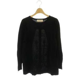 ソーダゼリーコンビニットカーディガン ニット 長袖 前開き M 黒 白 ブラック ホワイト