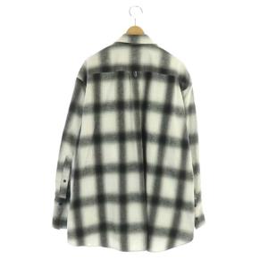 Shinzone DOUBLE CUFF CHECK SHIRT シャツ チェック 長袖 36 黒 白 ブラック ホワイト
