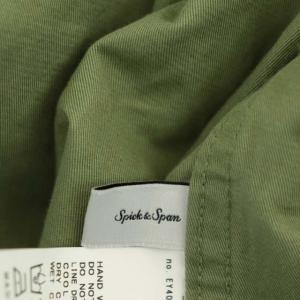 Spick&Span 22SS ベルテッドミリタリージャケット ノーカラー アウター 薄手 比翼ボタン リネン混 38 カーキ