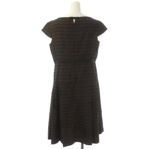 TOCCA BABYLONE ドレス ワンピース 膝丈 半袖 4 茶 黒 ブラウン ブラック