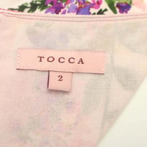 TOCCA 20SS GARDEN GIRL プリーツドレス ワンピース 花柄 フレア ミディ ひざ丈 ノースリーブ 2 ライトピンク