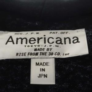 AMERICANA ロングスウェットカーディガン 長袖 前開き 黒 ブラック