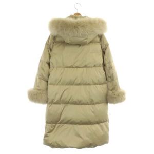GRACE CONTINENTAL ダッフルダウンコート アウター ロング ジップアップ フード付き フォックファー 36 ベージュ