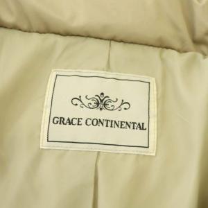 GRACE CONTINENTAL ダッフルダウンコート アウター ロング ジップアップ フード付き フォックファー 36 ベージュ