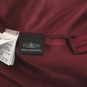 GRACE CONTINENTAL フラワー刺繍イレヘムスカート マーメイド ロング 36 ボルドー ピンク 緑 グリーン