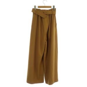 Diagram GRACE CONTINENTAL ベルト付きワイドパンツ ストレート タック ジッパーフライ 36 キャメル