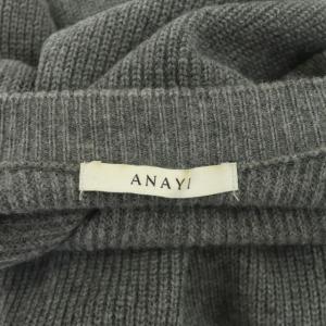 ANAYI 21SS ラクーンウールカタアゼパフスリーブワンピース ロング 長袖 Aライン 36 グレー