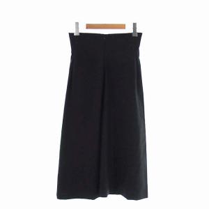 Alexander McQueen ロングスカート フレア タック ウール 40 黒 ブラック