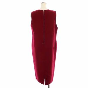 ADORE ワンピース ノースリーブ Vネック ロング ウール 38 赤 レッド