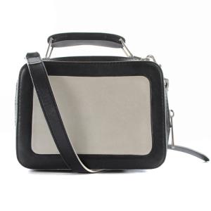 MARC JACOBS ショルダーバッグ ハンドバッグ 2way レザー バイカラー 黒 ブラック 白 ホワイト
