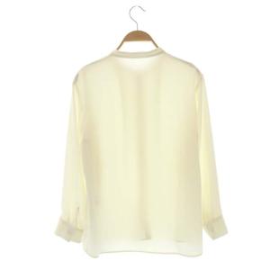 BEAUTY&YOUTH UNITED ARROWS ジョーゼット フロントタック バンドカラーシャツ ブラウス 長袖 オフホワイト