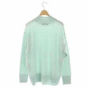 23区 vingt-trois 20AW ニット ウールカシミヤ セーター 長袖 プルオーバー ハイネック 大きいサイズ 44 ミントグリーン
