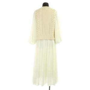 CELFORD 21AW  ニットベスト付きワンピース ロング 七分袖 36 アイボリー