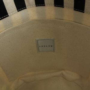 LUDLOW トートバッグ ストライプ キャンバス 黒 ブラック 白 ホワイト