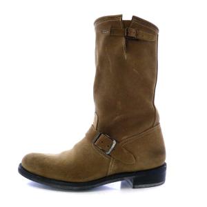 BALMAIN エンジニアブーツ バイカー ショート スエード 42 27cm ベージュ