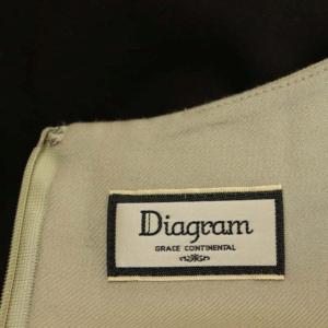 Diagram GRACE CONTINENTAL ワンピース ノースリーブ ミニ 配色 36 紫 パープル ダークブラウン グレージュ