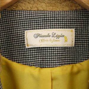 franche lippée テーラードジャケット シングル 背抜き 2B 千鳥柄 M ベージュ 黒 ブラック