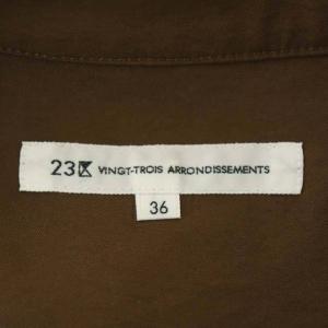 23区 vingt-trois 21SS レーヨンソフトツイル ロングシャツ ドレス ワンピース スリット 長袖 36 茶 ブラウン