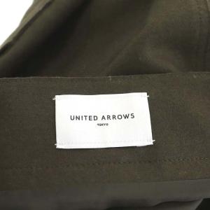 UNITED ARROWS ウールスムース セミフレア ロングスカート 36 カーキ