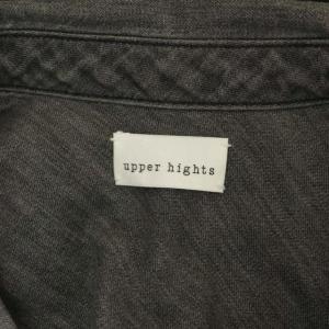 upper hights THE ELINE デニムシャツ 長袖 前開き ロゴ刺繍 1 グレー