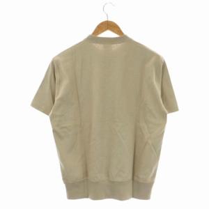 LOOPWHEELER ×LOWERCASE ツリテンジク スウェット型 ワイド Tシャツ カットソー クルーネック 半袖 S ベージュ