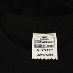 LOOPWHEELER ×LOWERCASE ツリテンジク スウェット型 ワイド Tシャツ カットソー クルーネック 半袖 S 黒 ブラック