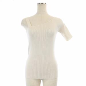 Ameri VINTAGE MESH LAYERED KNIT TOP ニットトップス2点セット セーター レイヤード 半袖 アシンメトリー アシメ アイボリー