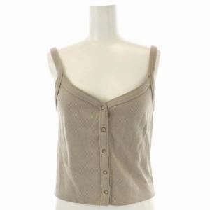 Ameri VINTAGE HONEYCOMB SET UP パンツ トップス セットアップ 上下 キャミソール レースアップ フレアパンツ S グレージュ