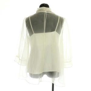 CELFORD マットオーガンジーブラウス プルオーバー 七分袖 インナー付き 36 オフホワイト