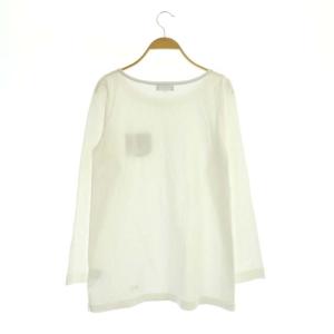 BLUE LABEL CRESTBRIDGE チェック柄ポケットカットソー 長袖 ラウンドネック 38 白 ホワイト ボルドー ブラック