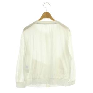 BLUE LABEL CRESTBRIDGE ジップアップボレロジャケット ショート丈 ノーカラー 七分袖 八分袖 38 白 ホワイト