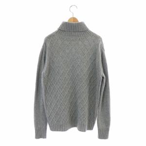 BLUE LABEL CRESTBRIDGE タートルネックニット セーター 長袖 プルオーバー ロゴプレート 38 グレー