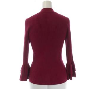 BLACK LABEL CRESTBRIDGE フリルティアード袖ニット カットソー 長袖 38 ボルドー