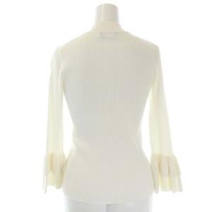 BLUE LABEL CRESTBRIDGE フリルティアード袖ニット カットソー 長袖 38 白 ホワイト