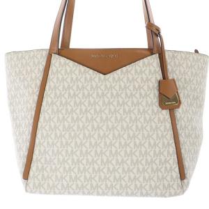 MICHAEL KORS MK トートバッグ ハンドバッグ 切替 ロゴ べージュ 茶色 ブラウン